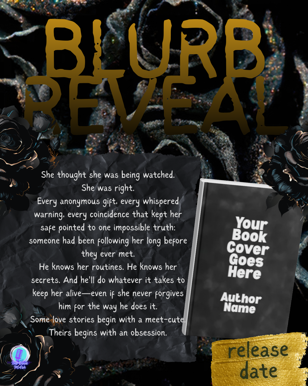🌹Gold Rose Romance Marketing Bundle | Canva Templates for Romance Authors | Book Release Graphics