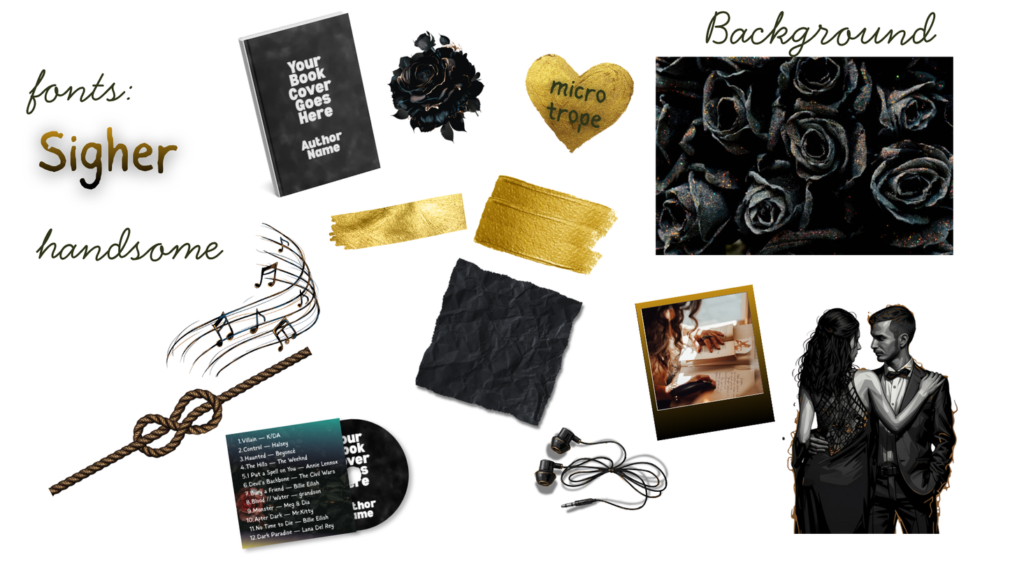 🌹Gold Rose Romance Marketing Bundle | Canva Templates for Romance Authors | Book Release Graphics