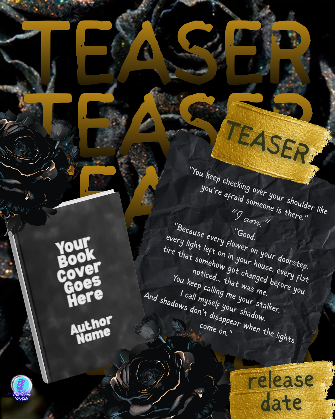 🌹Gold Rose Romance Marketing Bundle | Canva Templates for Romance Authors | Book Release Graphics