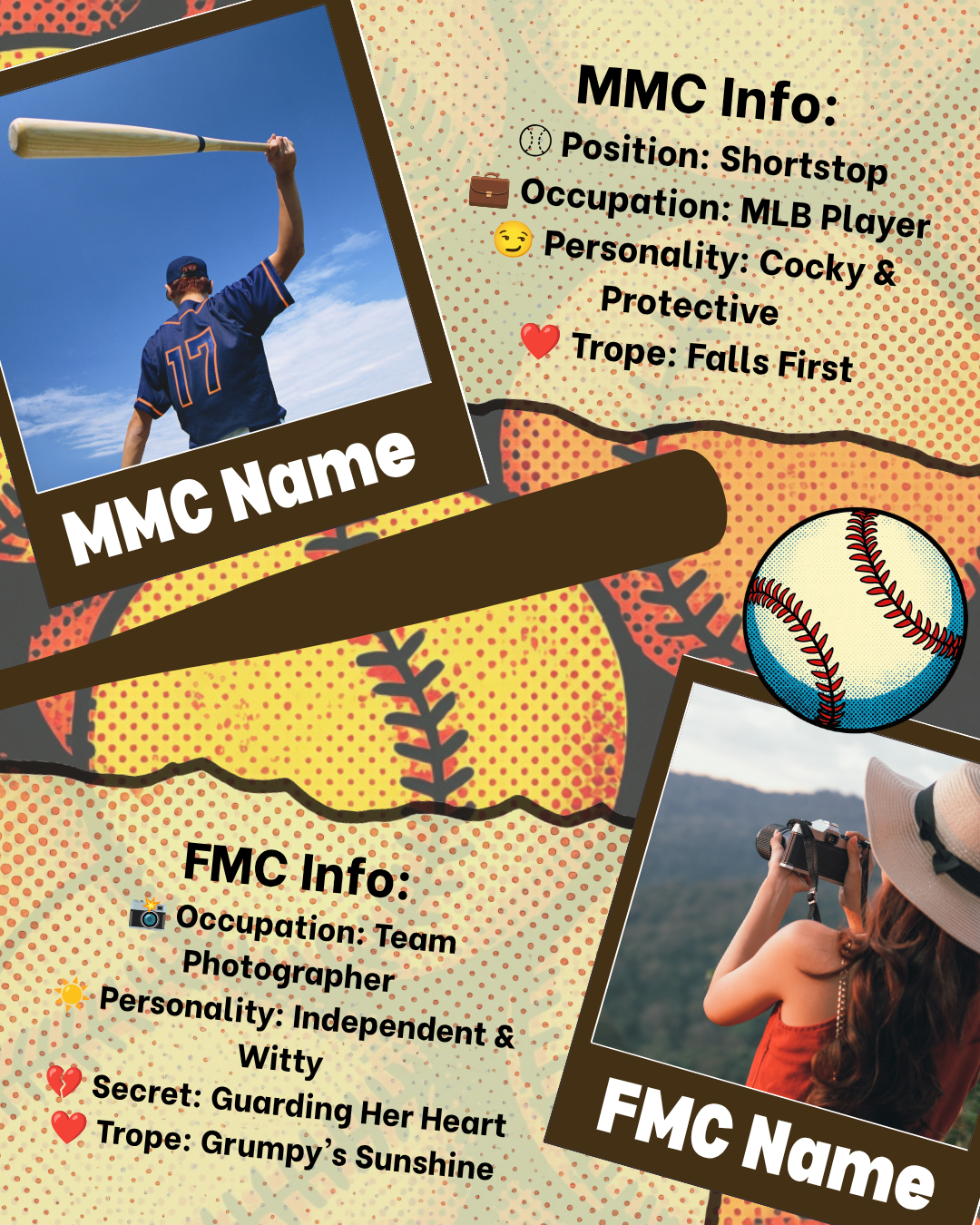 ⚾ Baseball Romance Canva Graphics Bundle